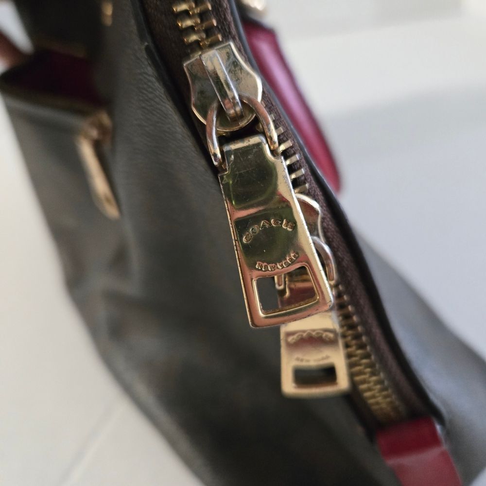 Coach Brown and Red Satchel - Picture 6 of 15